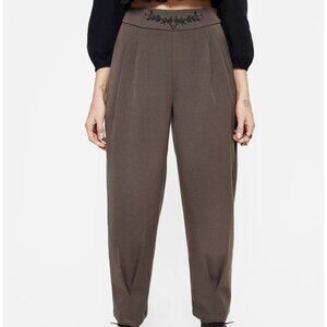 Disturbia Woodruff Embroidered Balloon Leg Trouser 16 Front Pleats Dark Academia